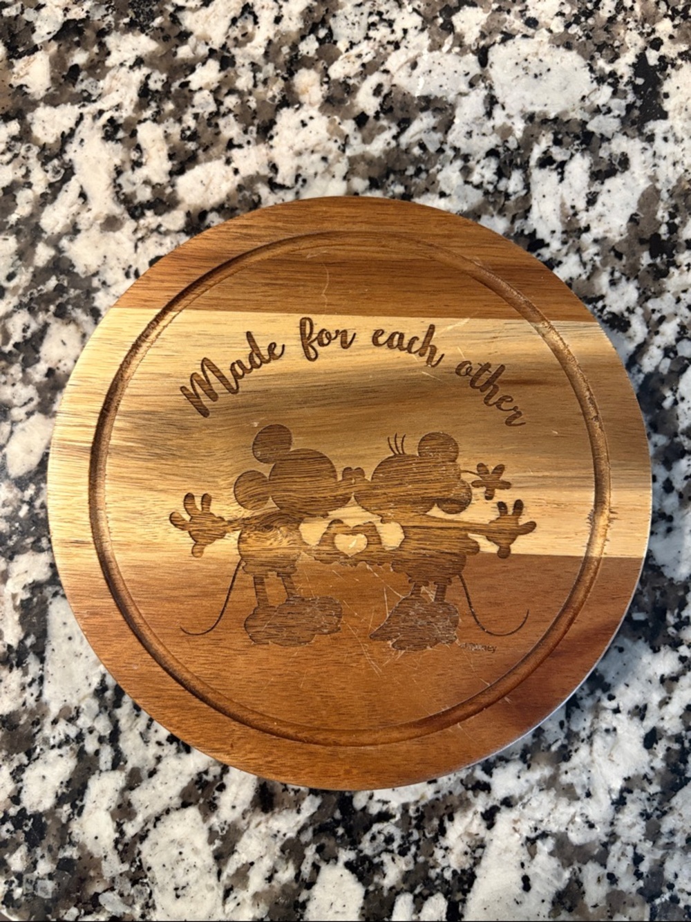 Disney Wooden Cheese Board with Cheese Knives
